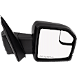 Passenger Side Mirror, Power Adjust, Heated, Manual Folding, Textured Black, In-housing Signal Light, No Memory, With Puddle Light, No Auto-Dim, With Blind Spot Glass