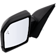 Driver Side Mirror, Power Adjust, Heated, Manual Folding, Textured Black, In-housing Signal Light, No Memory, With Puddle Light, No Auto-Dim, With Blind Spot Glass