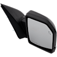 Passenger Side Mirror, Power Adjust, Heated, Manual Folding, Textured Black, In-housing Signal Light, No Memory, With Puddle Light, No Auto-Dim, No Blind Spot Feature