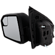Driver Side Mirror, Power Adjust, Heated, Manual Folding, Textured Black, In-housing Signal Light, No Memory, With Puddle Light, No Auto-Dim, With Blind Spot Glass