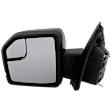 Driver Side Mirror, Power Adjust, Heated, Manual Folding, Textured Black, In-housing Signal Light, No Memory, With Puddle Light, No Auto-Dim, With Blind Spot Glass