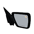 Passenger Side Mirror, Power Adjust, Heated, Manual Folding, Textured Black, No Signal Light, No Memory, No Puddle Light, No Auto-Dim, With Blind Spot Detection in Glass