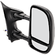Passenger Side Towing Mirror, Power Adjust, Non-Heated, Manual Folding, Textured Black, No Signal Light, No Memory, No Puddle Light, No Auto-Dim, With Blind Spot Glass