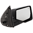 Passenger Side Mirror, Power Adjust, Manual Folding, Heated, Textured Black, No Signal Light, No Memory, With Puddle Light, No Auto-Dimming, No Blind Spot Feature