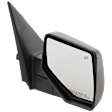Passenger Side Mirror, Power Adjust, Manual Folding, Heated, Textured Black, No Signal Light, No Memory, With Puddle Light, No Auto-Dimming, No Blind Spot Feature