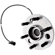 Front, Driver or Passenger Side Wheel Hub, 6 Lugs, With Bearing, With Sensor