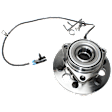 Front, Driver or Passenger Side Wheel Hub, 6 Lugs, With Bearing, With Sensor