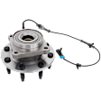 Front, Driver or Passenger Side Wheel Hub, With Bearing, With Sensor, 8 x 6.5 in. Bolt Pattern