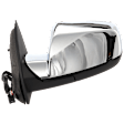 Driver Side Mirror, Power Adjust, Heated, Manual Folding, Chrome, No Signal Light, No Memory, No Puddle Light, No Auto-Dim, No Blind Spot Feature