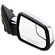 Passenger Side Mirror, Power Adjust, Heated, Manual Folding, Chrome, No Signal Light, No Memory, No Puddle Light, No Auto-Dim, No Blind Spot Feature