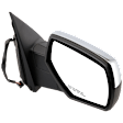Passenger Side Mirror, Power Adjust, Heated, Manual Folding, Chrome, No Signal Light, No Memory, No Puddle Light, No Auto-Dim, No Blind Spot Feature