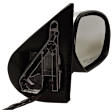 Passenger Side Mirror, Power Adjust, Heated, Power Folding, Chrome, In-glass Signal Light, With Memory, With Puddle Light, No Auto-Dim, With Blind Spot Detection in Glass