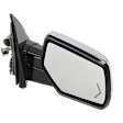 Passenger Side Mirror, Power Adjust, Heated, Power Folding, Chrome, In-glass Signal Light, With Memory, With Puddle Light, No Auto-Dim, No Blind Spot Feature
