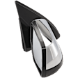 Passenger Side Mirror, Power Adjust, Heated, Power Folding, Chrome, In-glass Signal Light, With Memory, With Puddle Light, No Auto-Dim, No Blind Spot Feature