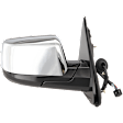 Passenger Side Mirror, Power Adjust, Heated, Power Folding, Chrome, In-glass Signal Light, With Memory, With Puddle Light, No Auto-Dim, No Blind Spot Feature