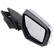 Passenger Side Mirror, Power Adjust, Manual Folding, Heated, Chrome, In-housing Signal Light, With memory, With Puddle Light, No Auto-Dimming, With Blind Spot Detection in Glass