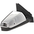 Passenger Side Mirror, Power Adjust, Manual Folding, Heated, Chrome, In-housing Signal Light, No Memory, No Puddle Light, No Auto-Dimming, With Blind Spot Detection in Glass