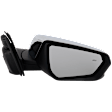 Passenger Side Mirror, Power Adjust, Manual Folding, Heated, Chrome, In-housing Signal Light, With memory, No Puddle Light, No Auto-Dimming, With Blind Spot Glass