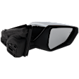 Passenger Side Mirror, Power Adjust, Manual Folding, Heated, Chrome, In-housing Signal Light, With memory, No Puddle Light, No Auto-Dimming, With Blind Spot Glass