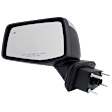 Driver Side Mirror, Power Adjust, Heated, Manual Folding, Chrome, In-housing Signal Light, No Memory, No Puddle Light, No Auto-Dim, With Blind Spot Detection in Glass