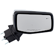 Passenger Side Mirror, Power Adjust, Manual Folding, Heated, Chrome, In-Housing Signal Light, No Memory, Puddle Light, and Auto-Dimming, With Blind Spot Detection in Glass, With Temp Sensor