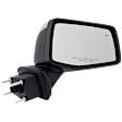 Passenger Side Mirror, Power Adjust, Manual Folding, Heated, Chrome, In-Housing Signal Light, No Memory, Puddle Light, and Auto-Dimming, With Blind Spot Detection in Glass, With Temp Sensor