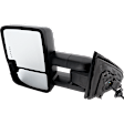 2015-2019 Chevrolet Silverado 2500 HD - Driver Side Towing Mirror, Power Adjust, Heated, Power Folding, Textured Black, In-glass Signal Light, With Memory, No Puddle Light, No Auto-Dim, No Blind Spot Feature
