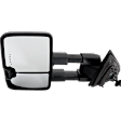 2015-2019 Chevrolet Silverado 2500 HD - Driver Side Towing Mirror, Power Adjust, Heated, Power Folding, Textured Black, In-glass Signal Light, With Memory, No Puddle Light, No Auto-Dim, No Blind Spot Feature