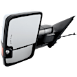 Driver Side Towing Mirror, Power Adjust, Heated, Manual Folding, Chrome, In-glass Signal Light, No Memory, No Puddle Light, No Auto-Dim, No Blind Spot Feature