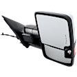 Passenger Side Towing Mirror, Power Adjust, Heated, Manual Folding, Chrome, In-glass Signal Light, No Memory, No Puddle Light, No Auto-Dim, No Blind Spot Feature