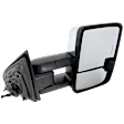 Passenger Side Towing Mirror, Power Adjust, Heated, Manual Folding, Chrome, In-glass Signal Light, No Memory, No Puddle Light, No Auto-Dim, No Blind Spot Feature