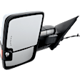 Driver Side Towing Mirror, Power Adjust, Heated, Power Folding, Chrome, In-glass Signal Light, With Memory, No Puddle Light, No Auto-Dim, No Blind Spot Feature