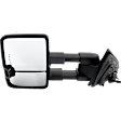 Driver Side Towing Mirror, Power Adjust, Heated, Power Folding, Chrome, In-glass Signal Light, With Memory, No Puddle Light, No Auto-Dim, No Blind Spot Feature