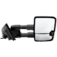 Passenger Side Towing Mirror, Power Adjust, Heated, Power Folding, Chrome, In-glass Signal Light, With Memory, No Puddle Light, No Auto-Dim, No Blind Spot Feature