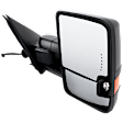 Passenger Side Towing Mirror, Power Adjust, Heated, Manual Folding, Textured Black, In-glass Signal Light, No Memory, No Puddle Light, No Auto-Dim, No Blind Spot Feature