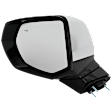 Driver Side Mirror, Power Adjust, Heated, Power Folding, Chrome, In-housing Signal Light, With Memory, With Puddle Light, No Auto-Dim, With Blind Spot Detection in Glass