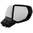 Passenger Side Mirror, Power Adjust, Heated, Power Folding, Chrome, In-housing Signal Light, With Memory, With Puddle Light, No Auto-Dim, With Blind Spot Detection in Glass