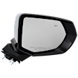 Passenger Side Mirror, Power Adjust, Heated, Power Folding, Chrome, In-housing Signal Light, With Memory, With Puddle Light, No Auto-Dim, With Blind Spot Detection in Glass