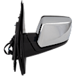 Driver Side Mirror, Power Adjust, Heated, Manual Folding, Chrome, No Signal Light, No Memory, No Puddle Light, No Auto-Dim, No Blind Spot Feature
