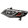 Driver and Passenger Side Projector Halogen Headlight, With bulb(s), Clear Lens, Black Interior, Sedan