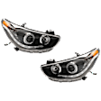 Driver and Passenger Side Projector Halogen Headlight, With bulb(s), Clear Lens
