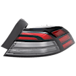 Passenger Side, Outer LED Tail Light, With bulb(s), Clear & Red Lens, Sedan, CAPA Certified