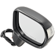 Sedan Passenger Side Mirror, Power Adjust, Non-Heated, Manual Folding, Paintable, In-housing Signal Light, No Memory, No Puddle Light, No Auto-Dim, No Blind Spot Feature
