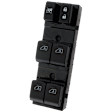 Front, Driver Side Window Switch, Black, 6-Button