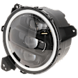 Driver and Passenger Side Projector LED Headlight, With bulb(s)