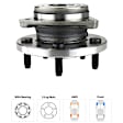 Front, Driver or Passenger Side Wheel Hub, With Bearing, 5 x 5 in. Bolt Pattern