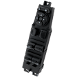 Front, Driver Side Window Switch, Black, 11-Button, 4-Door