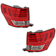 Driver and Passenger Side, Inner and Outer LED Tail Light, With bulb(s), Red & Clear Lens, Chrome Interior