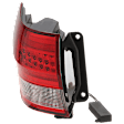 Driver and Passenger Side, Inner and Outer LED Tail Light, With bulb(s), Red & Clear Lens, Chrome Interior