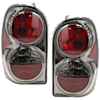 Driver and Passenger Side Halogen Tail Light, Without bulb(s), Smoked Lens, Chrome Interior